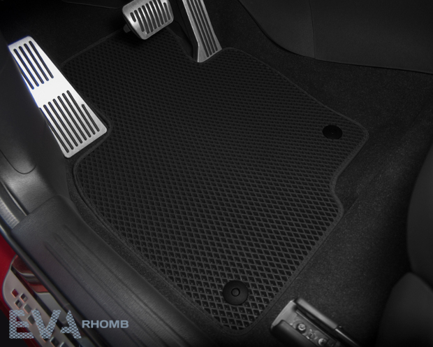 Коврики ЭВА "EVA ромб" для Mazda 6 (седан / GJ) 2012 - 2015, черные, 4шт.