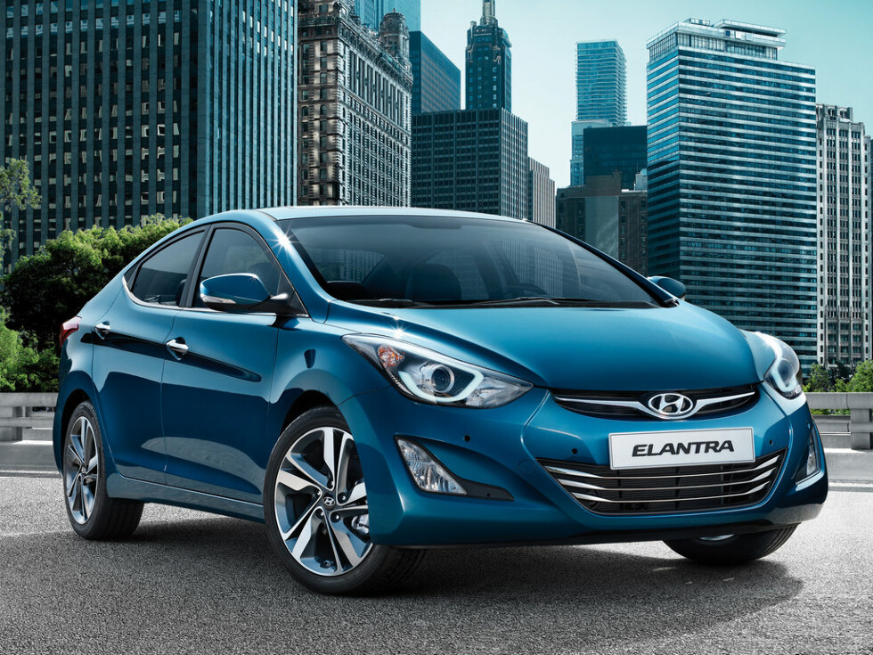 Коврики ЭВА "EVA ромб" для Hyundai Elantra V (седан / MD) 2013 - 2016, черные, 4шт.