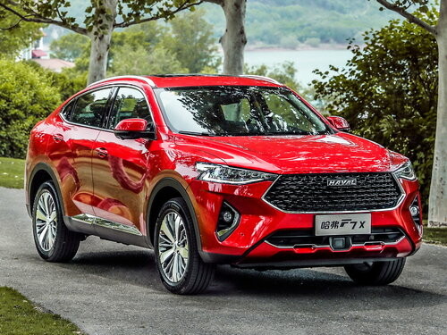 Коврики текстильные "Премиум+" для Haval F7x I (suv) 2019 - Н.В., темно-серые, 3шт.