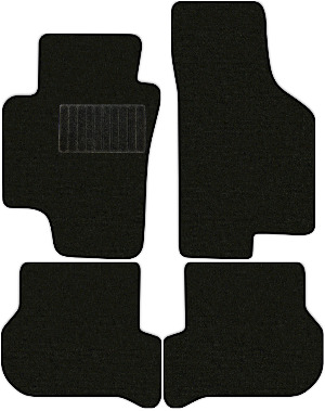Коврики текстильные "Классик" для Volkswagen Golf Plus (хэтчбек 5 дв / Mk5) 2008 - 2014, черные, 4шт.